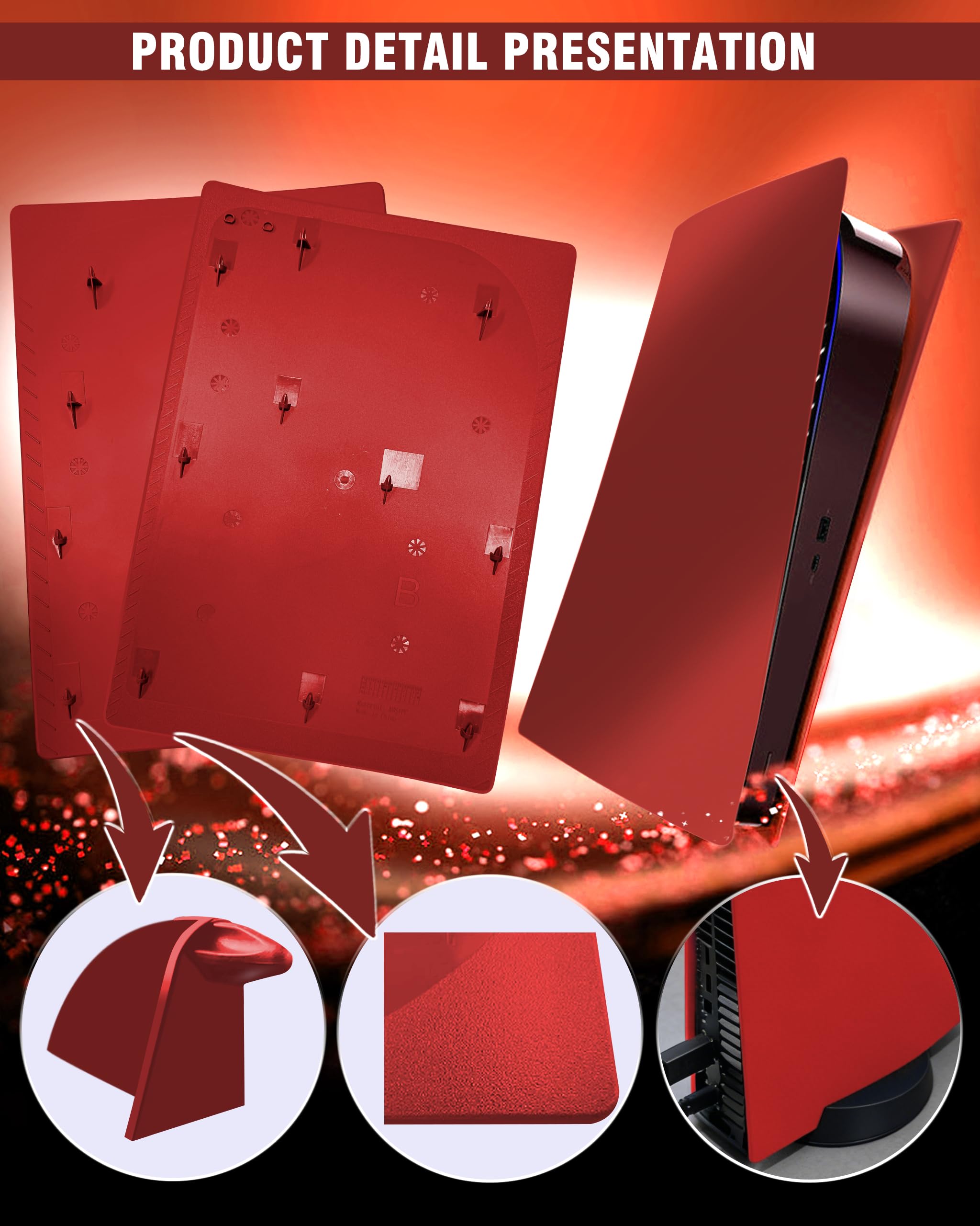 Joso Faceplate for PS5 Disc Edition, Anti-Scratch Dustproof Case Replacement, Cover Skin Compatible with PS5 Console with a Disc Drive, Plates for PS5 Accessories, Easy Installation - Black - Flex Gamingproduct_type