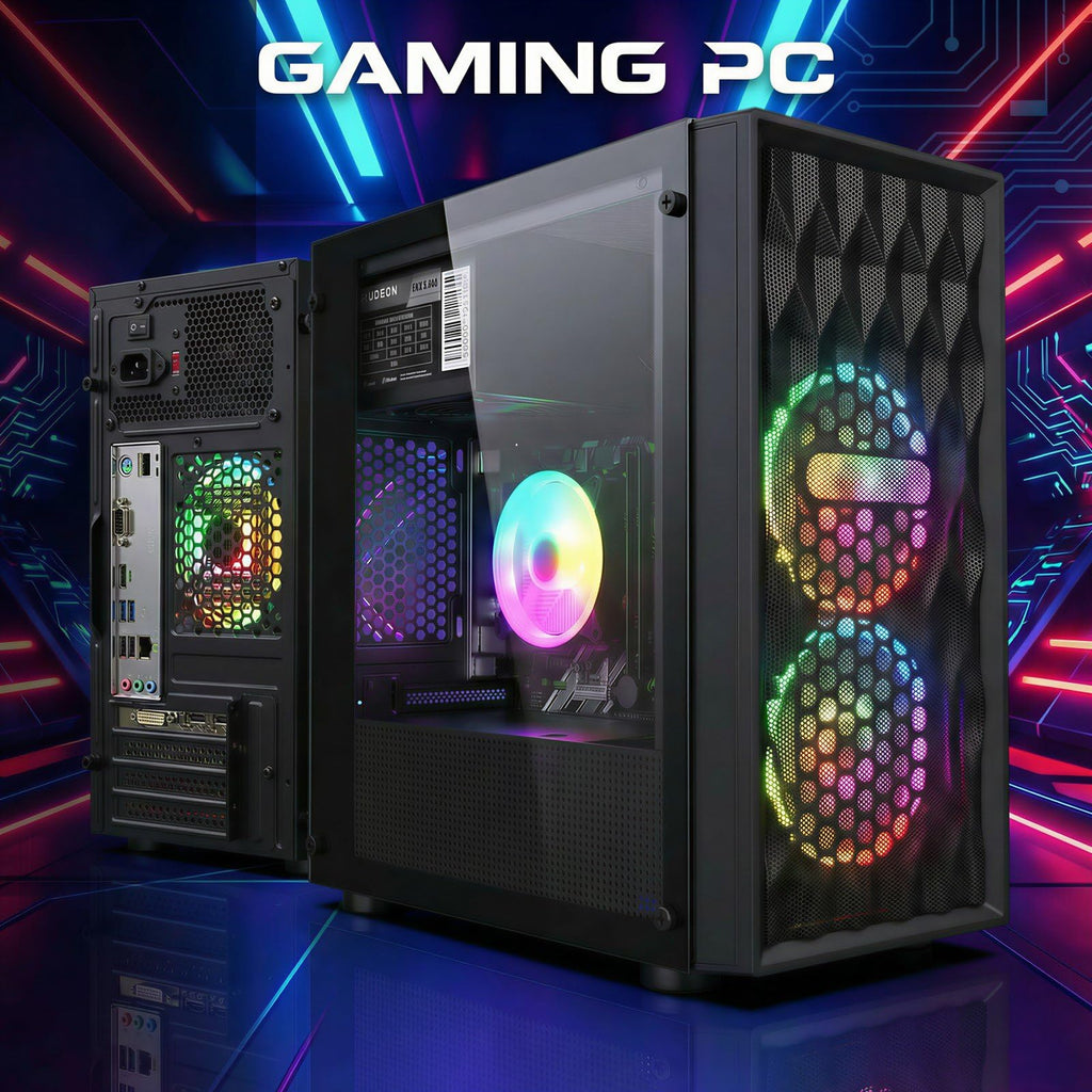 STGAubron Gaming PC Desktop Computer, Intel Core i7 up to 3.9GHz, Radeon RX 580 8G, 16G RAM, 512G SSD, WiFi 6, BT 5.0, RGB Fan x4, Windows 11 Home - Flex Gamingproduct_type