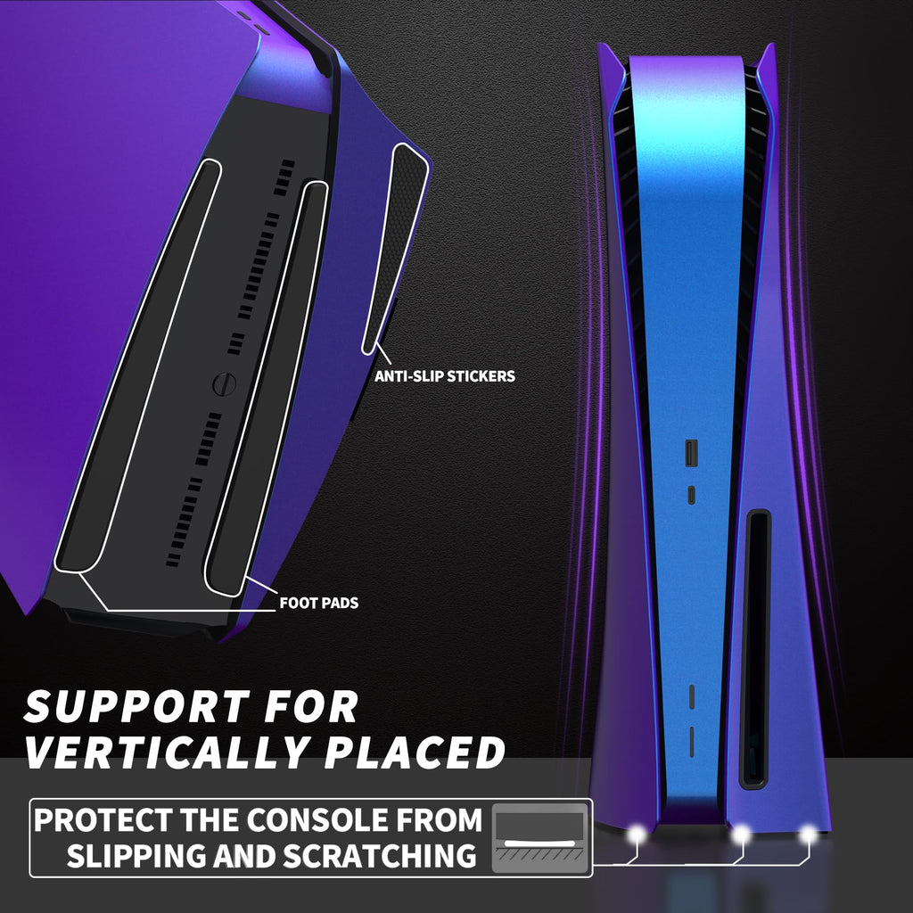 eXtremeRate eXcover The Great Wave Top Bottom Cover Compatible with ps5 Console Disc Edition, Replacement Faceplate Backplate Shell Skin Compatible with ps5 Disc Version Console - Flex Gamingproduct_type