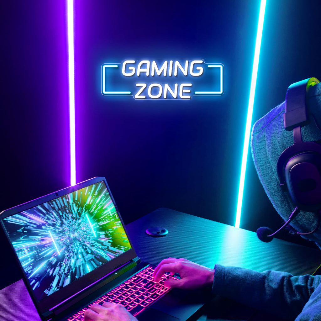 Kavaas Gamer Neon Sign, UV Printed Gaming Neon Sign for Gamer Room Decor - LED Video Game Neon Lights for Bedroom Boys, Gaming Wall decor - Best Gamer Gifts for Teenage Boys, Christmas - Flex Gamingproduct_type