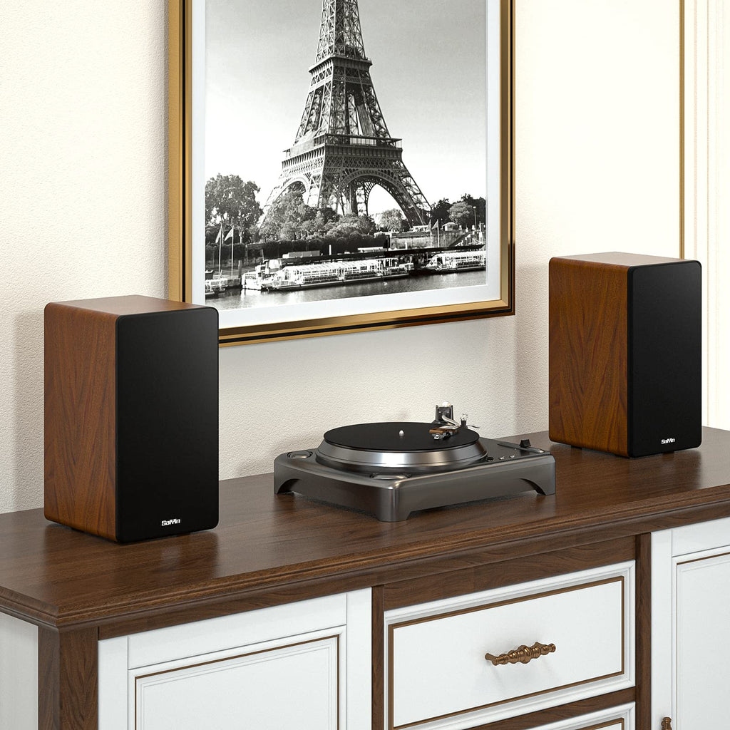 Saiyin Powered Bluetooth Bookshelf Speakers | 30W*2, 3.75 Inches Woofer, Bluetooth/Optical/Auxiliary/RCA Inputs, TV/Turntable/Record Player/Computer/PC - Flex Gamingproduct_type
