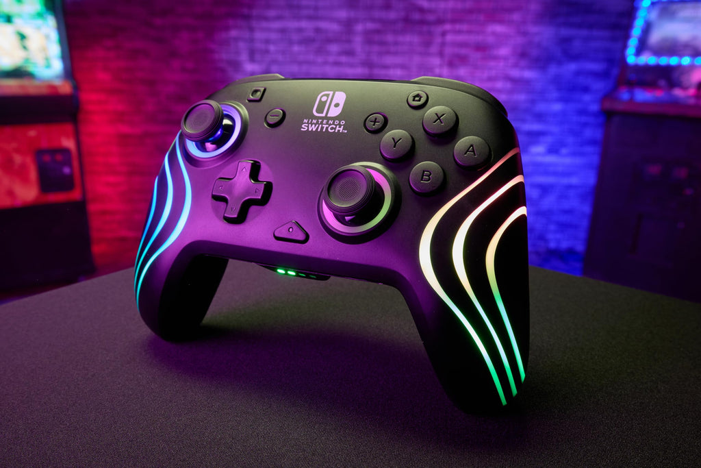PDP Afterglow Wave Wireless RGB Gaming Controller for Nintendo Switch 2 | Nintendo Switch Lite, OLED, RGB LED Lighting, App Customization, Rechargeable 20-Hr Battery, 2 Mappable Back Buttons, White - Flex Gamingproduct_type