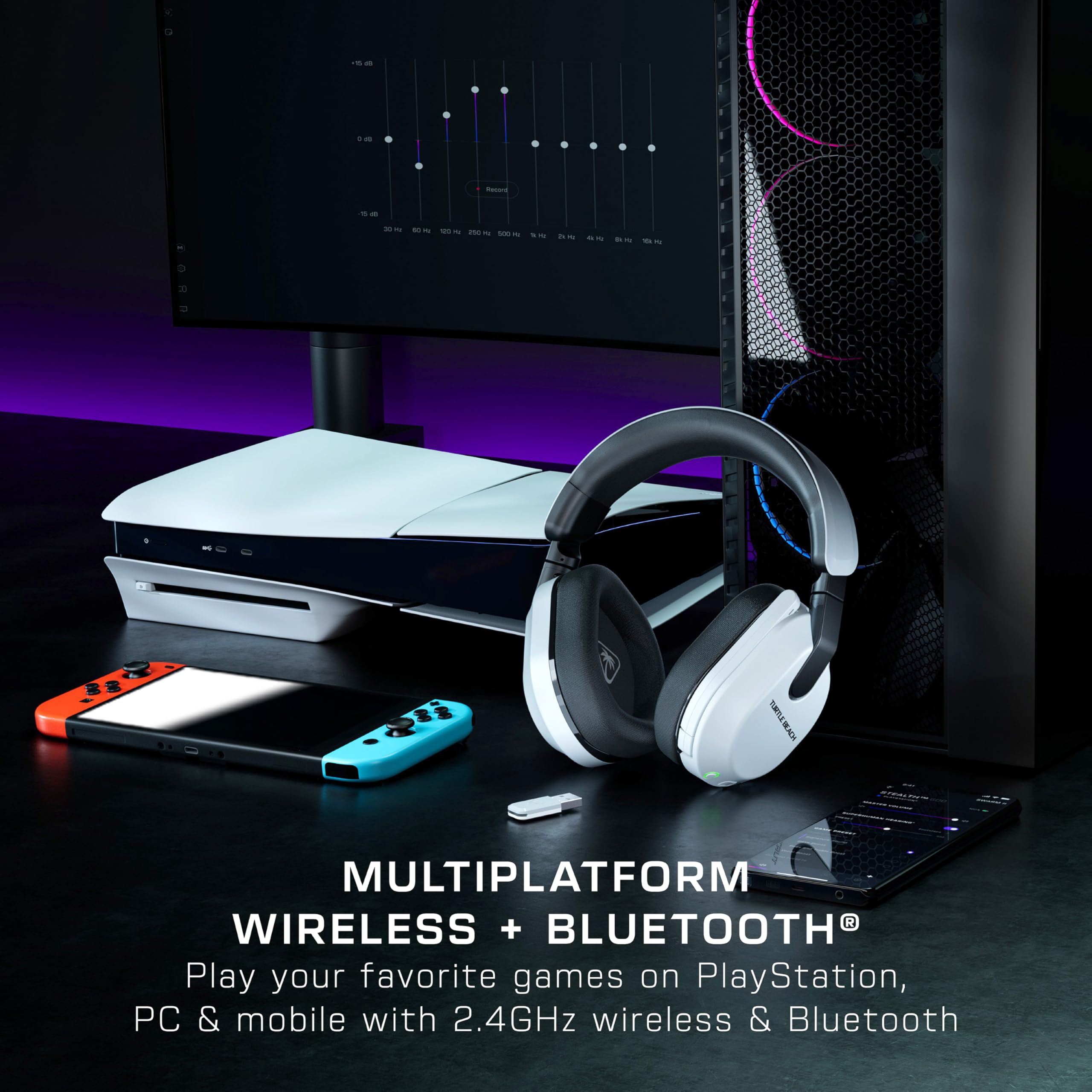 Turtle Beach Stealth 700 Wireless Multiplatform Gaming Headset for PS5 & PC | PlayStation, PS4, Bluetooth, 60mm Dual Drivers, 80-Hr Battery, Noise-Cancelling Flip-to-Mute Mic, Dual Transmitters, Black - Flex Gamingproduct_type