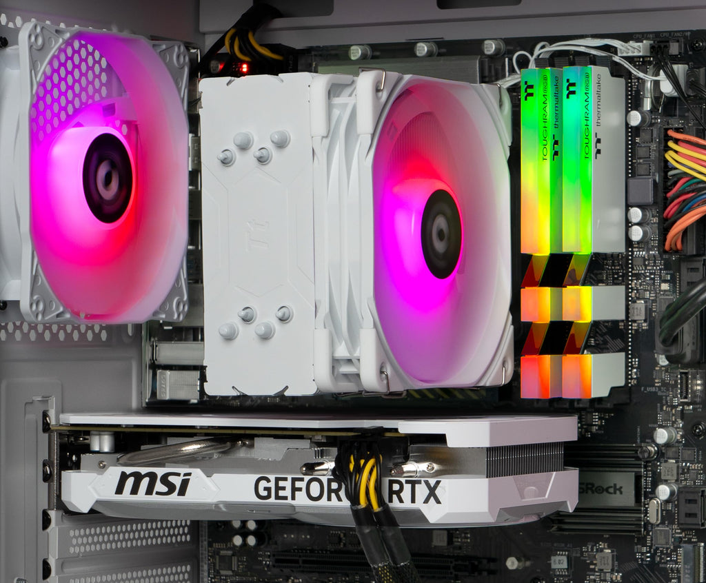 Thermaltake LCGS Quartz i1460 Gaming Desktop (Intel Core™ i5-14400F, ToughRam DDR4 3600Mhz 16GB RGB Memory, NVIDIA GeForce® RTX 5060, 1TB NVMe M.2, WiFi, Windows 11) S2QT-B760-560-LCS - Flex Gamingproduct_type