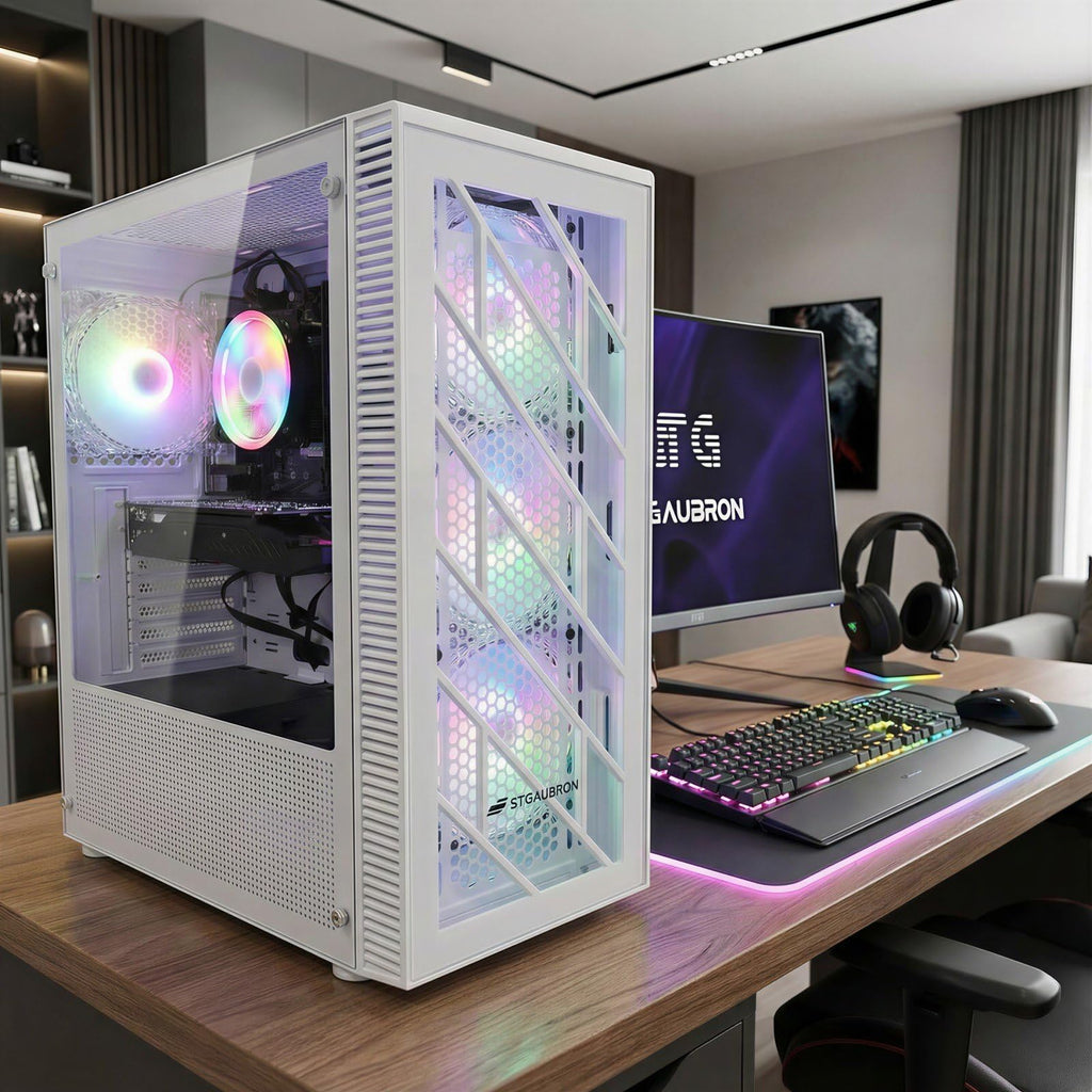 STGAubron Prebuilt Gaming PC Desktop, Radeon RX 560 4G, Intel Core i5 up to 3.6GHz, 16G RAM, 512G SSD, WiFi 6, BT 5.0, RGB Fan x2, Windows 11 Home - Flex Gamingproduct_type