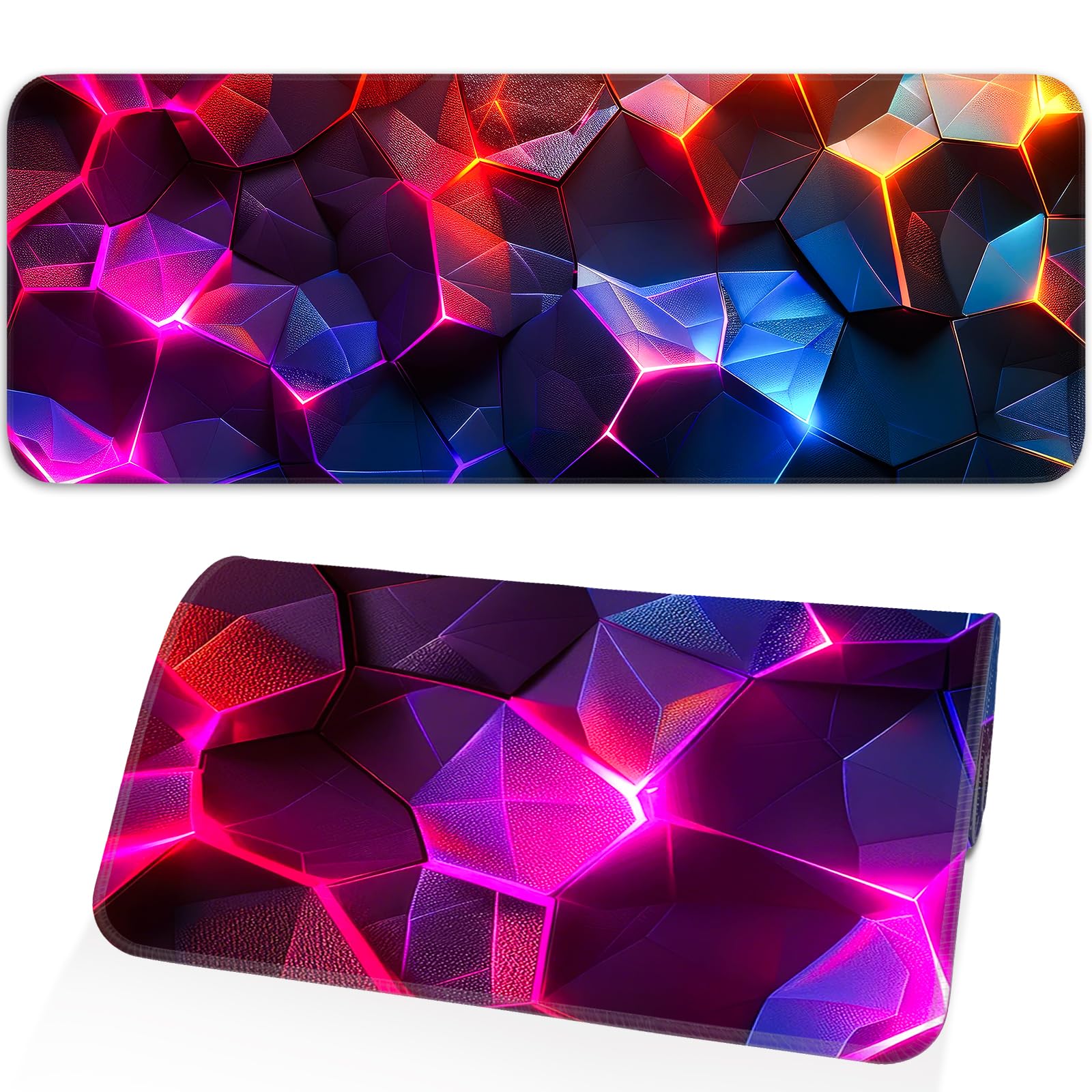 Japanese Dark Red Moon Gaming Mouse Pad, Extended Mouse Pad with Non-Slip Base, Full Keyboard Pad with Stitched Edges, Large Desk Pad for Gaming, Office, Home 31.5 x 11.8 Inch - Flex Gamingproduct_type