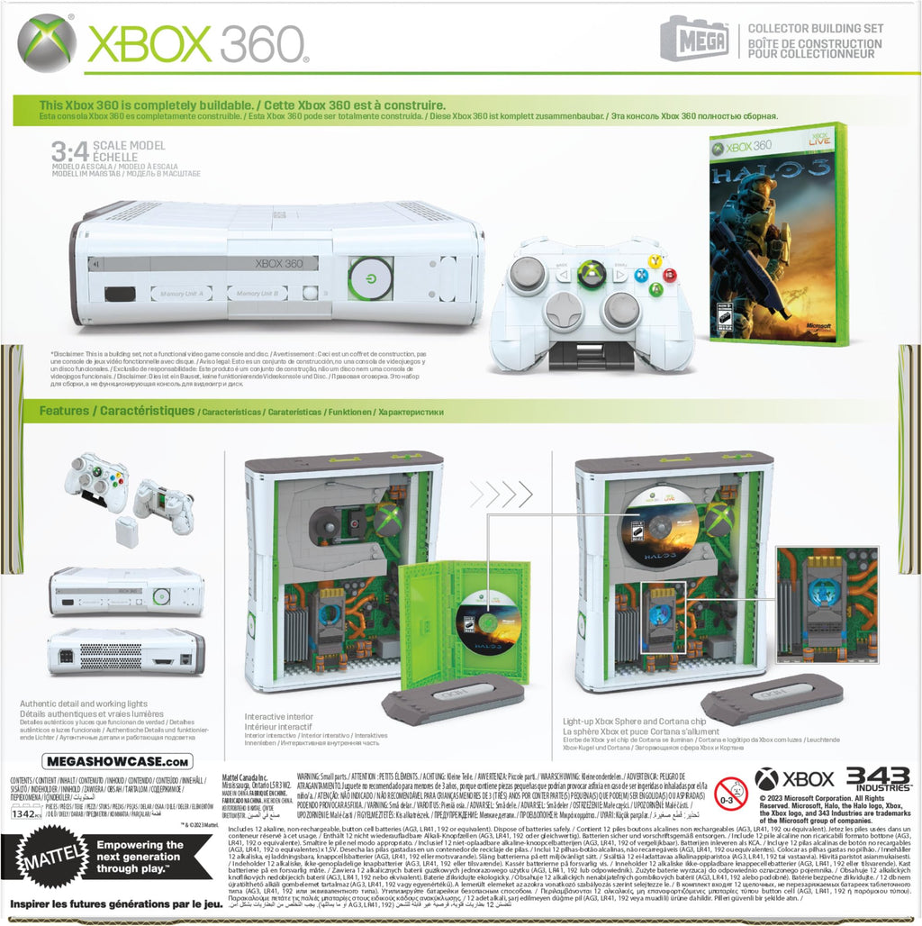 MEGA Microsoft Collectible Building Set, Xbox 360 Replica Model with 1342 Pieces, Controller and LED Lights, Build & Display Toy for Adult Collectors - Flex Gamingproduct_type