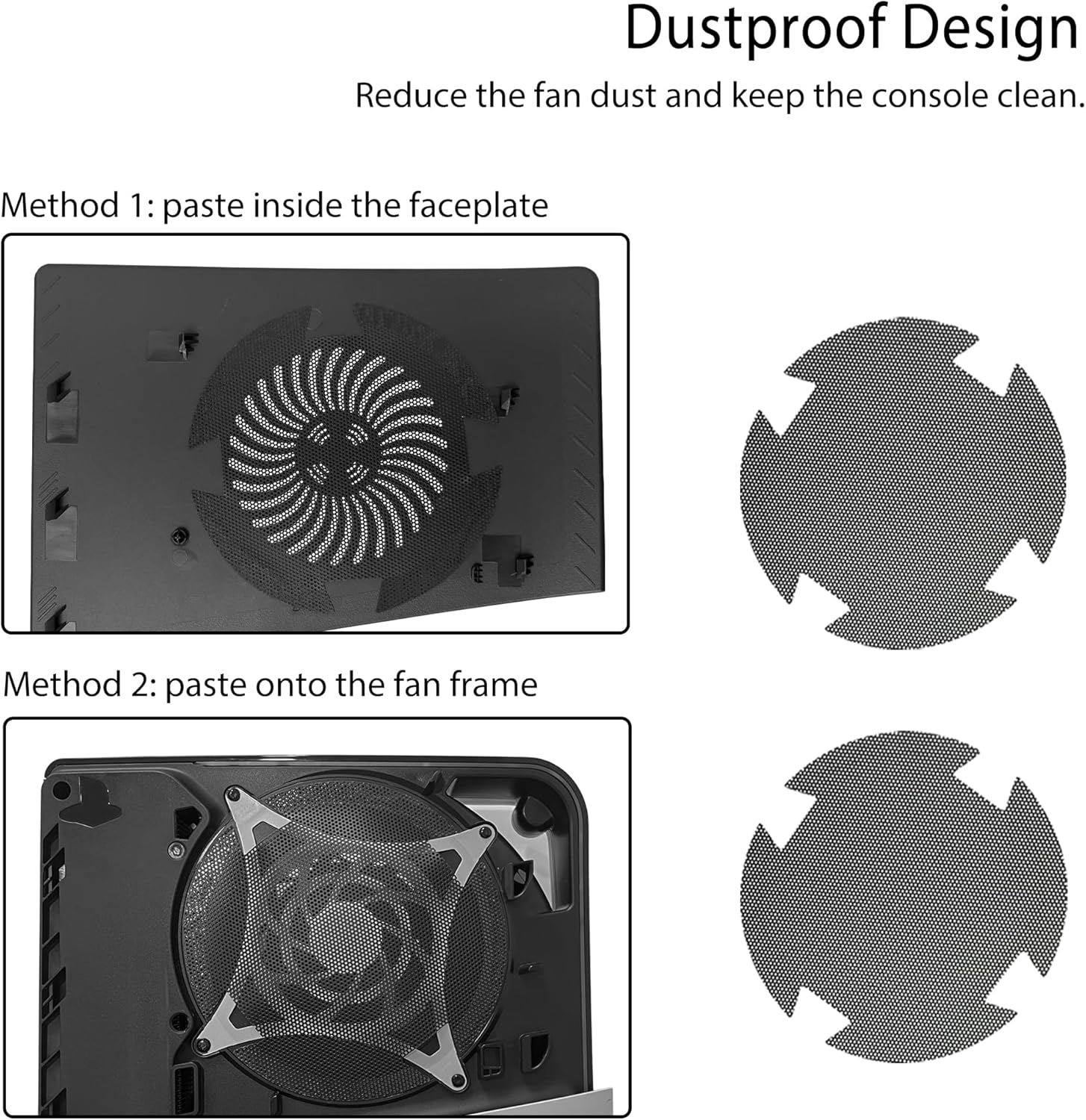 Cover Plates for PS5 Pro Digital Edition with RGB Light Strip and Dust Filter with Cooling Vents DOBEWINGDELOU 400+ Effects LED Light Ring Console Face Plate Cover DIY Decoration Kit Accessorie Black - Flex Gamingproduct_type