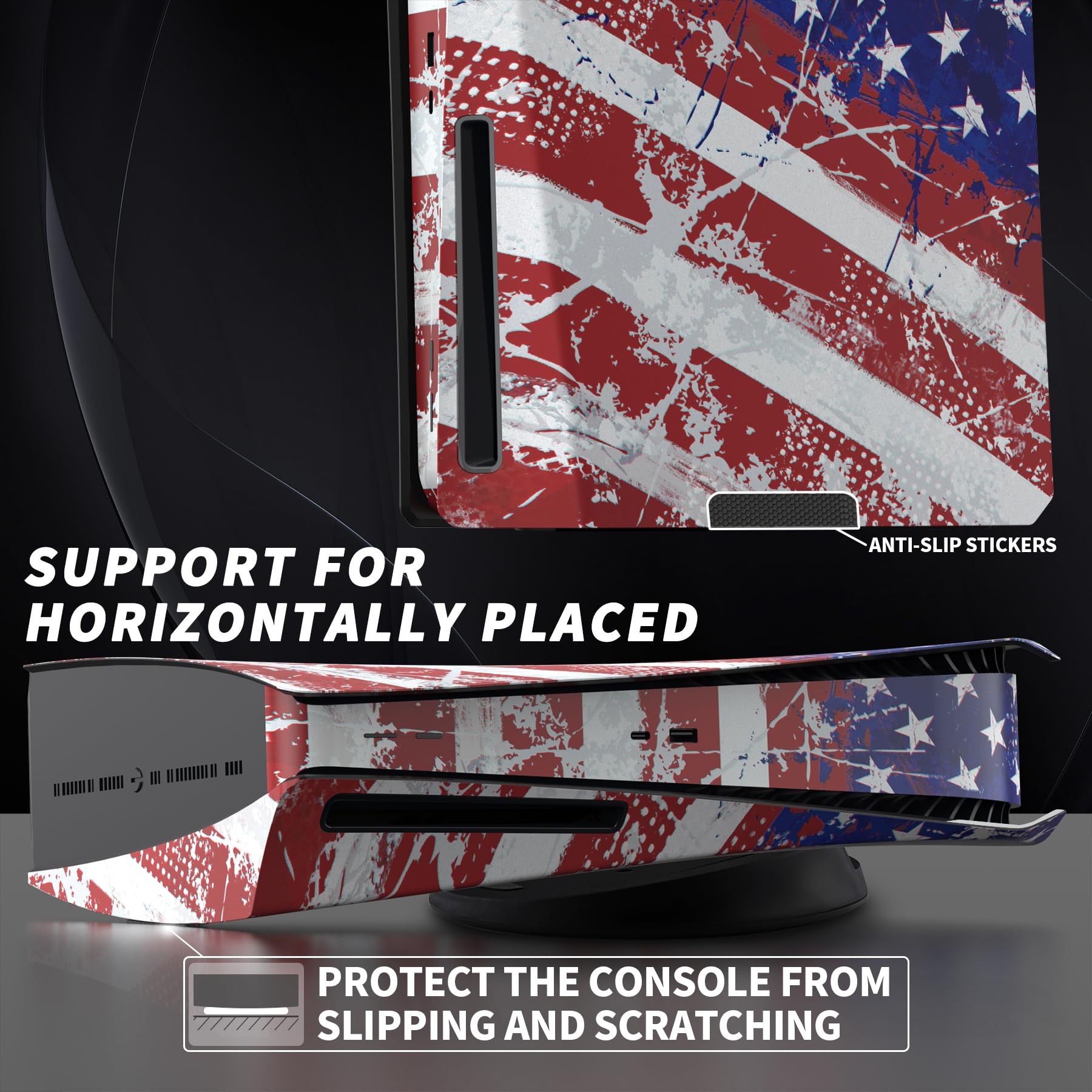 eXtremeRate eXcover The Great Wave Top Bottom Cover Compatible with ps5 Console Disc Edition, Replacement Faceplate Backplate Shell Skin Compatible with ps5 Disc Version Console - Flex Gamingproduct_type