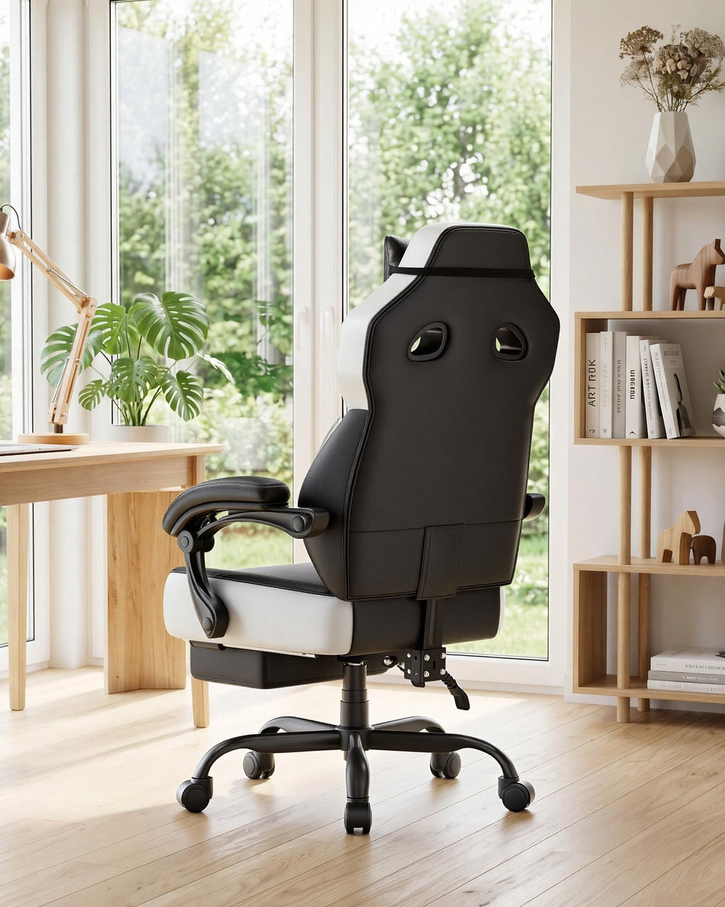 GTPLAYER Big & Tall Gaming Chair, 90°-155° Adjustable Reclining Office Seat with Footrest, Ergonomic Comfy Computer Desk Chair for Adults, Home Office Gaming Study Use, Black - Flex Gamingproduct_type