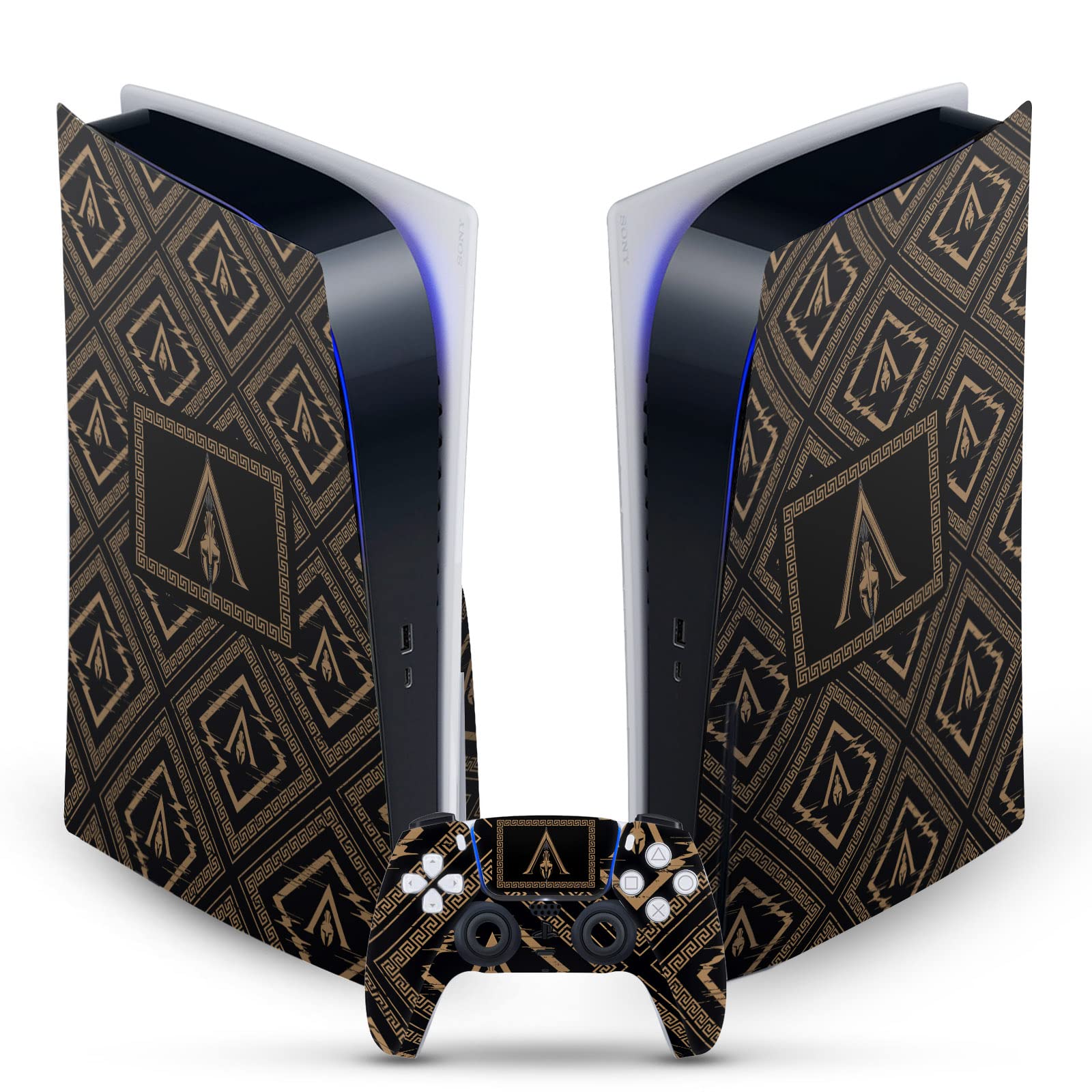 Alexios with Spear Odyssey Artwork Matte Vinyl Faceplate Sticker Gaming Skin Case Cover Compatible with Sony Playstation 5 PS5 Disc Edition Console & DualSense Controller - Flex Gamingproduct_type