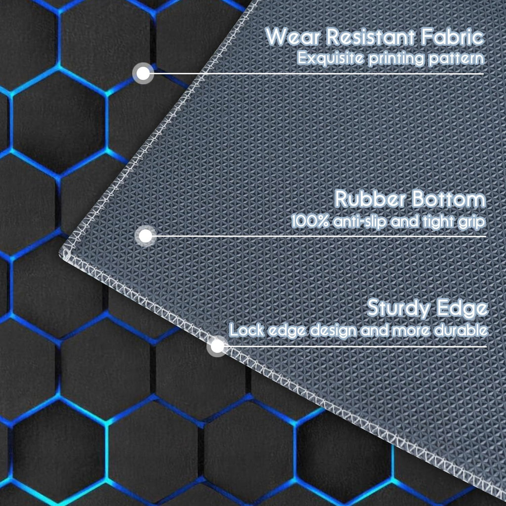 Gaming Chair Mat for Carpet Hardwood Tile Floor,36"x48" Gamer Rugs for Game Room, Under Desk Non Slip Gamer Rug,Low-Pile Game Room Rug,Rubber Backing Large Gaming Chair Floor Mat,Green Honeycomb - Flex Gamingproduct_type