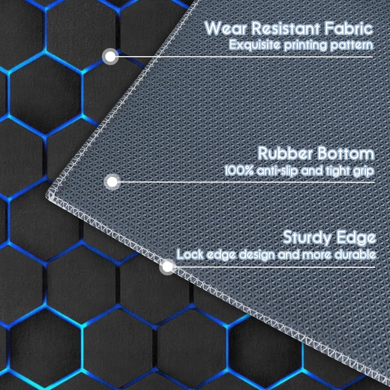 Gaming Chair Mat for Carpet Hardwood Tile Floor,36"x48" Gamer Rugs for Game Room, Under Desk Non Slip Gamer Rug,Low-Pile Game Room Rug,Rubber Backing Large Gaming Chair Floor Mat,Green Honeycomb - Flex Gamingproduct_type