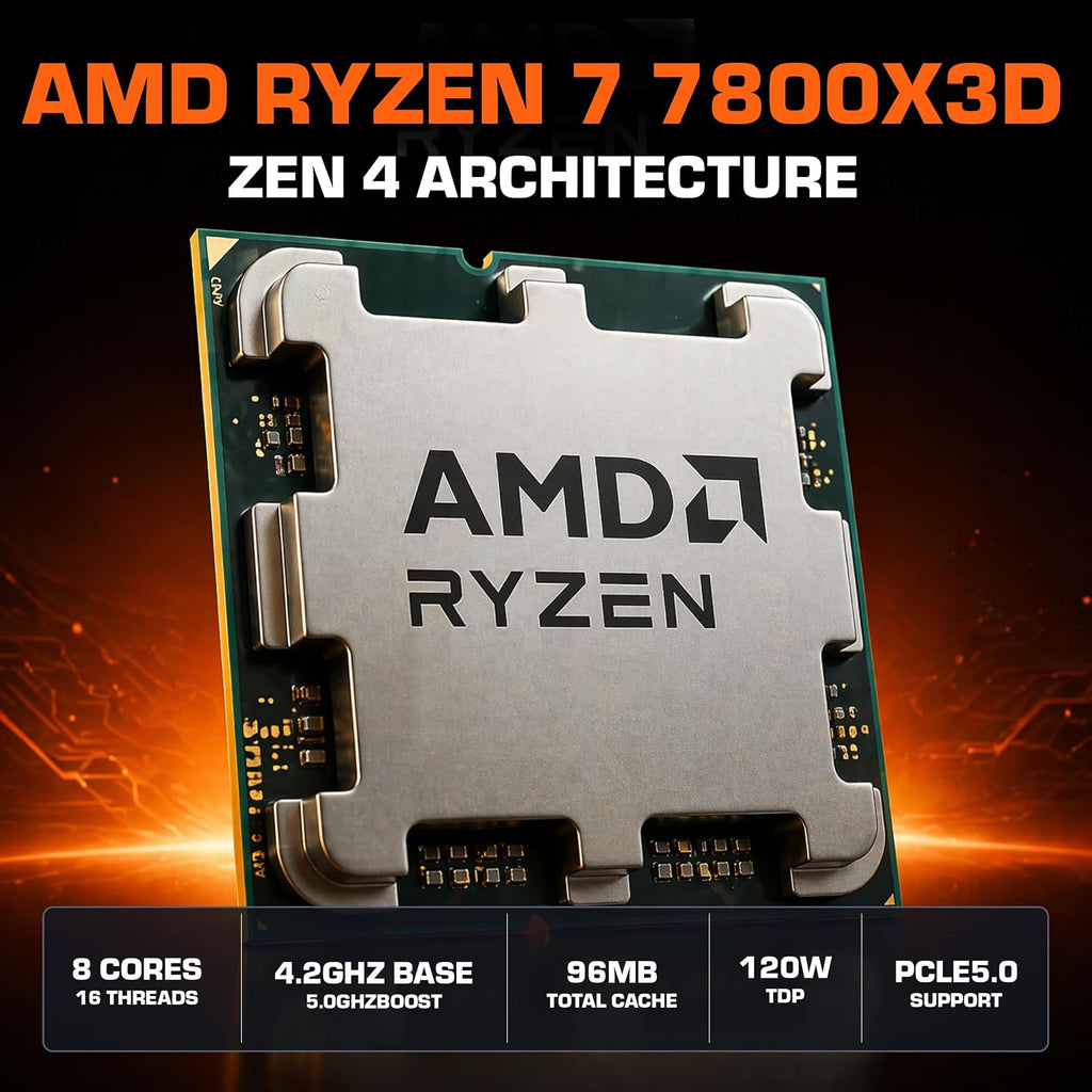Aftershock Nimbus Gaming Desktop PC, Ryzen 7 7800X3D, RTX 5080 OC 16GB, 32GB DDR5 6000MHz RAM, 2TB Gen4 NVMe SSD, 360mm Liquid Cooler, 850W Gold PSU, Windows 11 Home