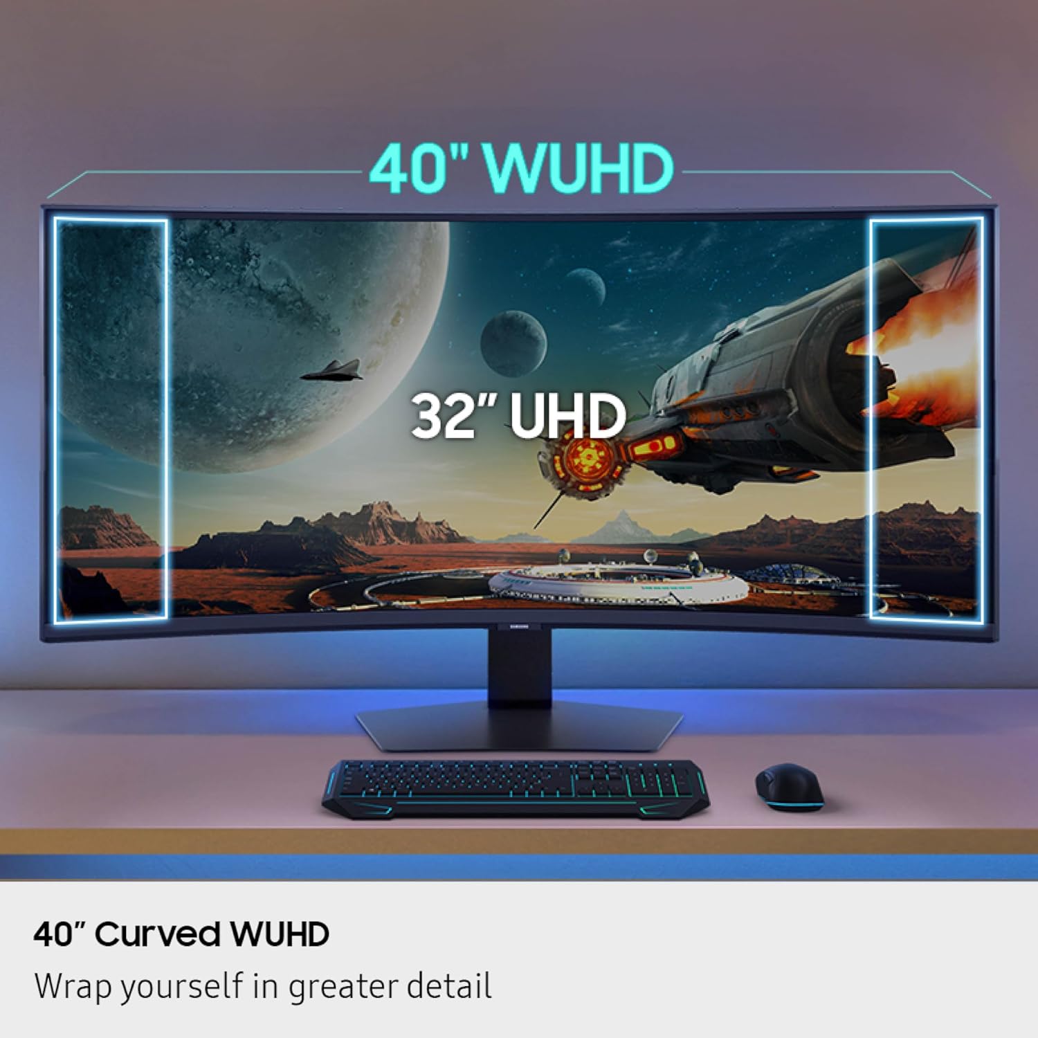 Samsung 40” Odyssey G7 (G75F) WUHD Resolution, 180Hz, Curved Gaming Monitor, 1ms Response Time (GtG), VESA DisplayHDR™ 600, AMD FreeSync™ Premium Pro, LS40FG75DENXZA, 2025 - Flex Gamingproduct_type