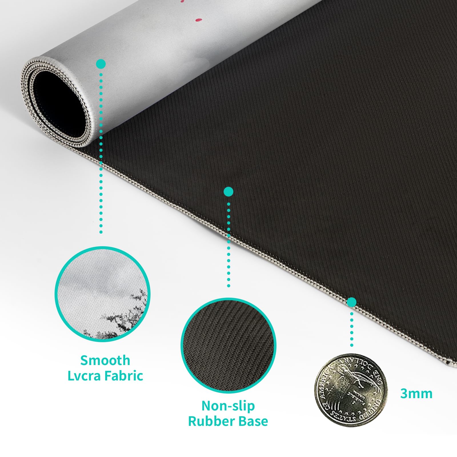 White Ukiyo-e Style Sports Car Large Gaming Mouse Pad Desktop Mat 31.5x11.8 Inch - Non-Slip Rubber Base - for Gamers - Perfect for Gamers & PC Enthusiasts - Flex Gamingproduct_type