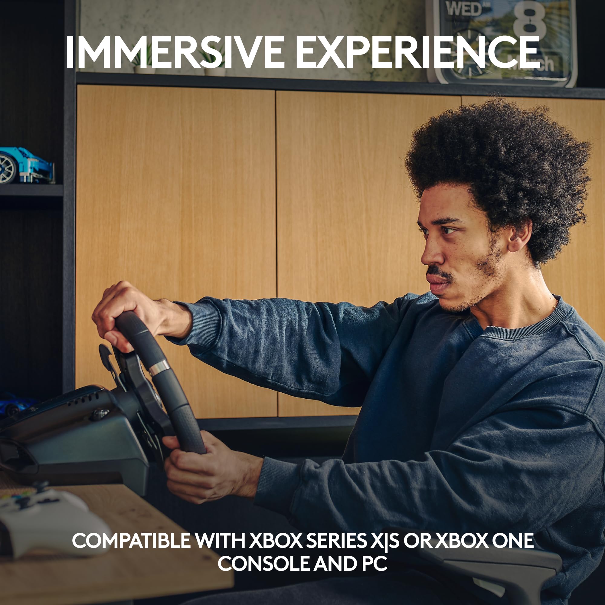 Logitech G920 Driving Force Racing Wheel and Floor Pedals, Real Force Feedback, Stainless Steel Paddle Shifters, Leather Steering Wheel Cover for Xbox Series X|S, Xbox One, PC, Mac - Black - Flex Gamingproduct_type