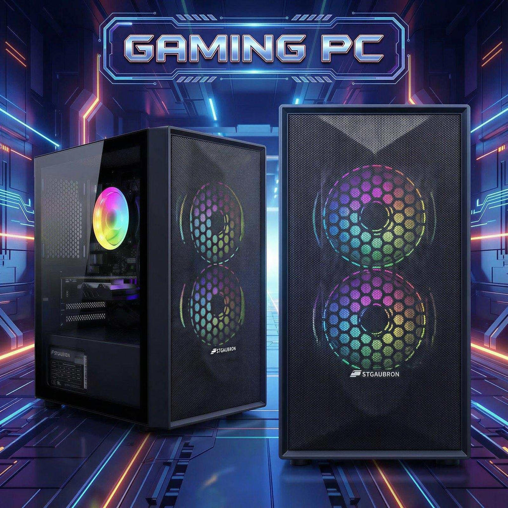 STGAubron Prebuilt Gaming PC Desktop, Radeon RX 560 4G, Intel Core i5 up to 3.6GHz, 16G RAM, 512G SSD, WiFi 6, BT 5.0, RGB Fan x2, Windows 11 Home - Flex Gamingproduct_type