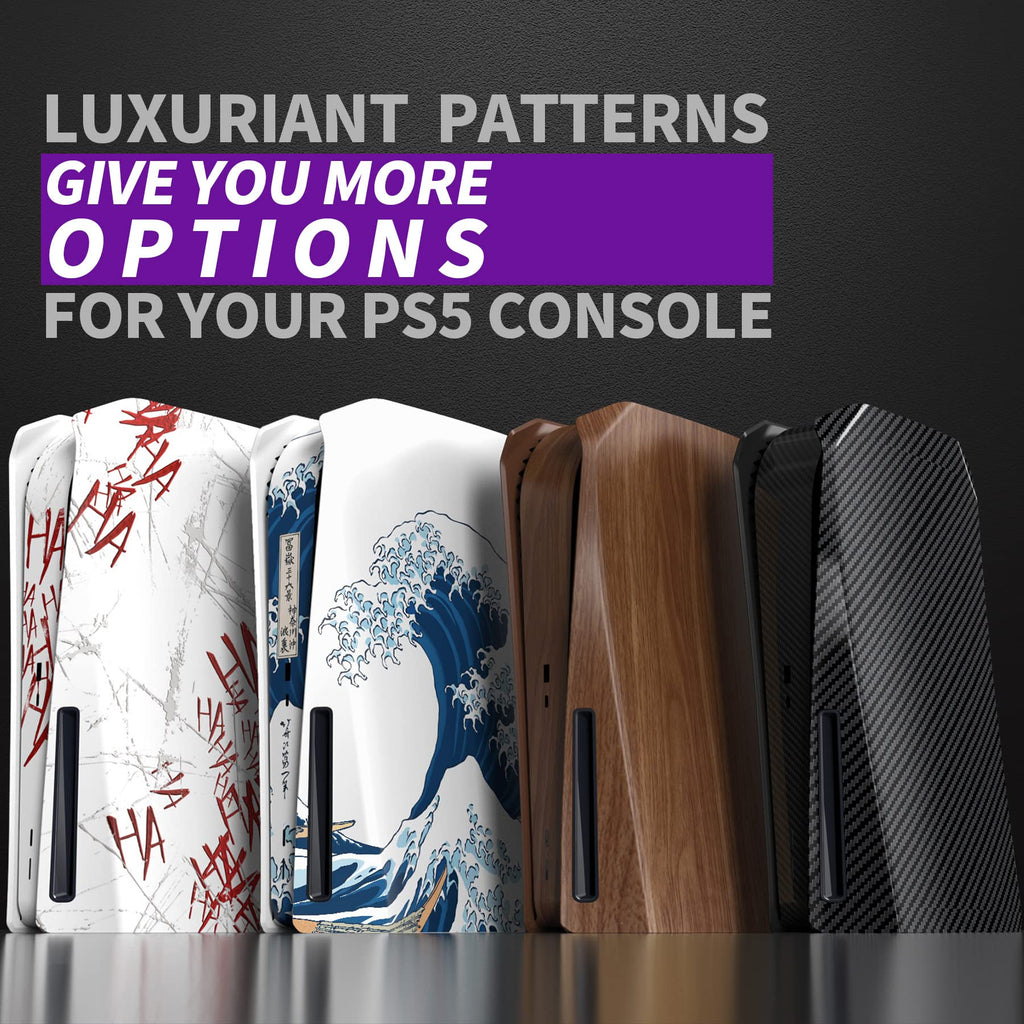 eXtremeRate eXcover The Great Wave Top Bottom Cover Compatible with ps5 Console Disc Edition, Replacement Faceplate Backplate Shell Skin Compatible with ps5 Disc Version Console - Flex Gamingproduct_type