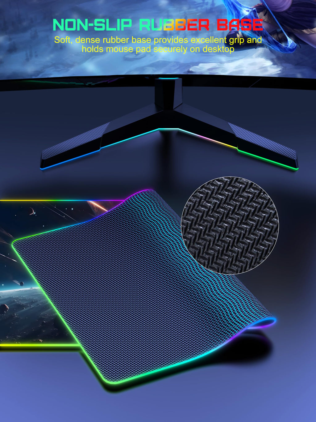 TopMade Wireless Charging RGB Mouse Pad, Waterproof Gaming Desk Mat with 4 Light Modes & 11 RGB Colors, 31.5"x15.75" XXL Large Desk Pad(Includes 20W PD Power Adapter & 6.56ft Woven Cable) - Flex Gamingproduct_type