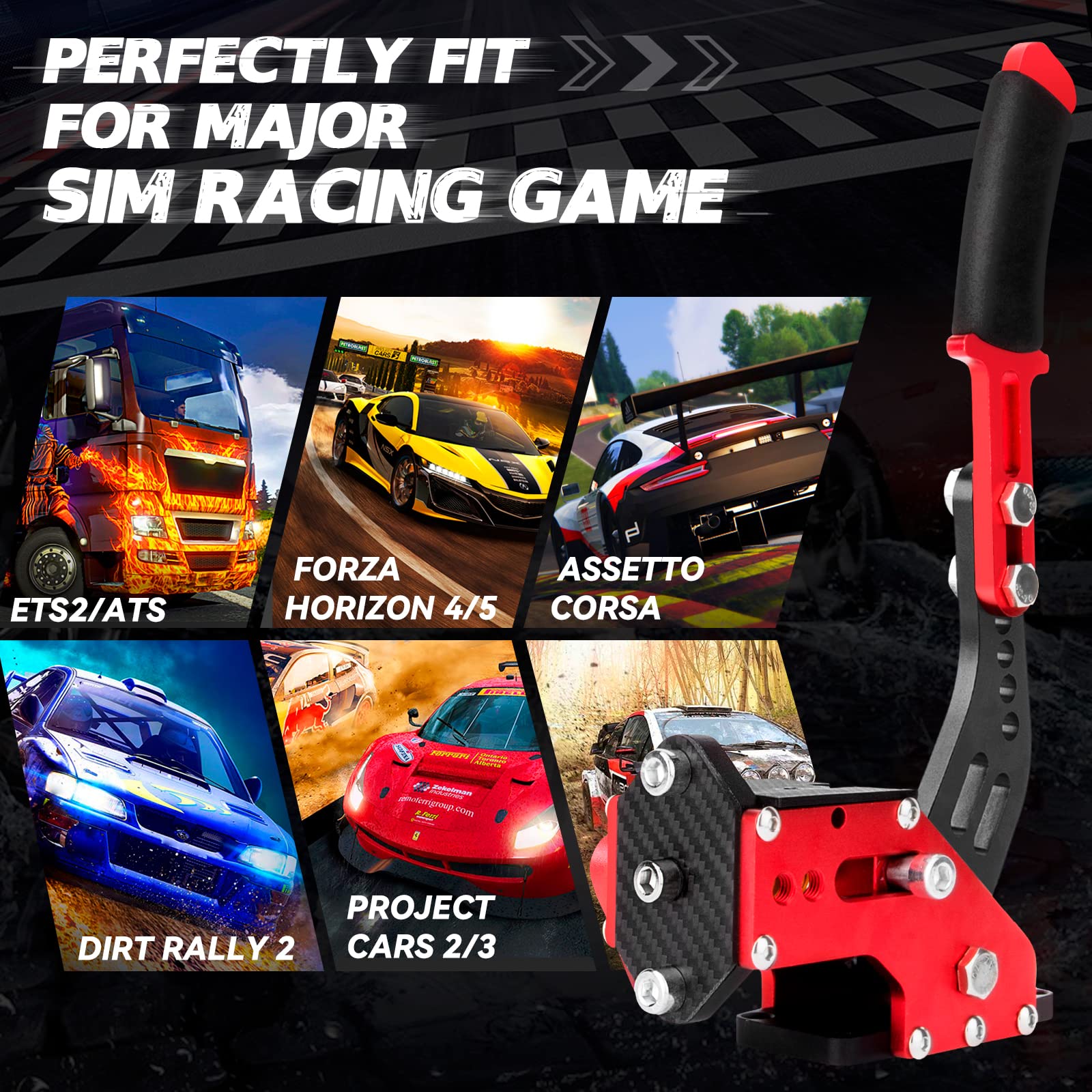 aikeec USB Handbrake for PS4 PS5: Compatible with Logitech G27 G29- PC Handbrake Compatible for G27 G29 G920 Thrusmsater T300 T500 Sim Racing Handbrake - Flex Gamingproduct_type
