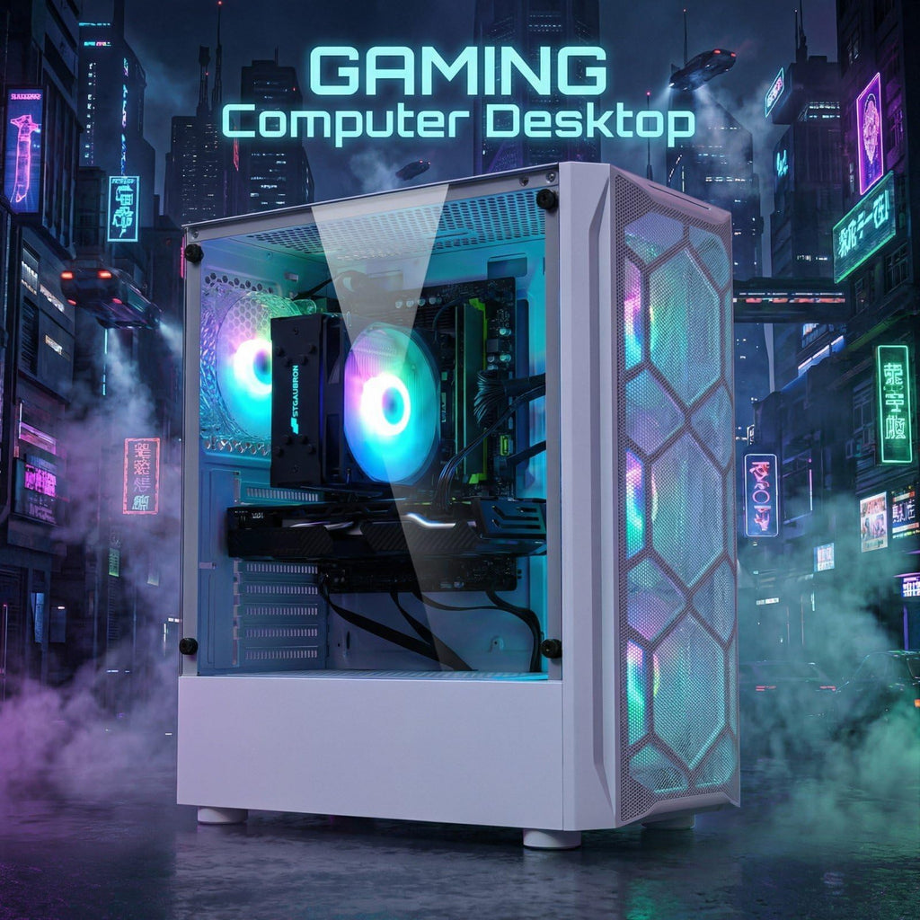 STGAubron Gaming PC Computer Desktop, GeForce GTX 1660 Ti 6G, Intel Core I7 up to 3.9GHz, 16G RAM, 512G SSD, WiFi 6, BT 5.0, RGB Fan x 4, Windows 11 Home,White - Flex Gamingproduct_type