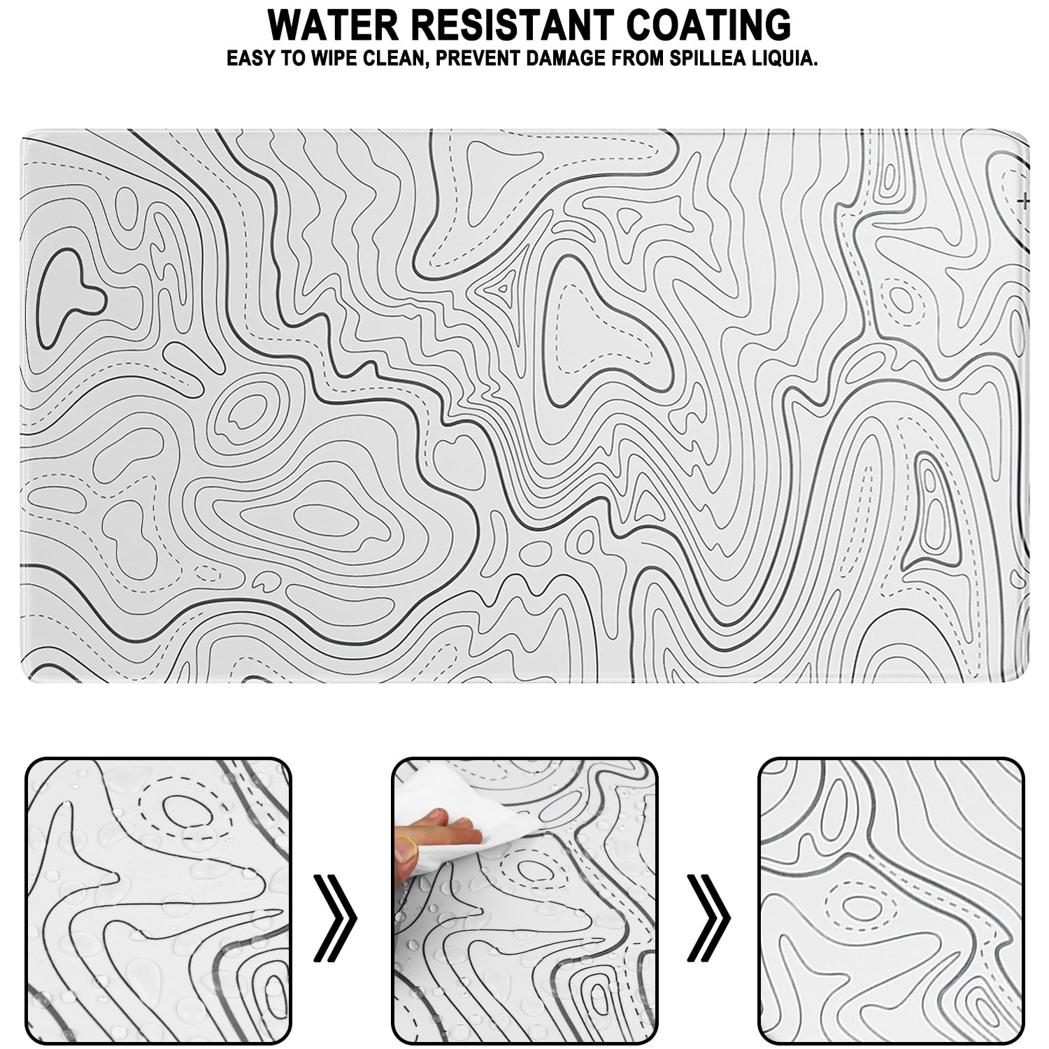 Large Gaming Mouse Pad, Waterproof Extra Large Mousepad with Stitched Edges, 31.5" x 15.7" Non-Slip Rubber Base Office Big Long Keyboard Pad for Office Gamer Home XXL, Black - Flex Gamingproduct_type