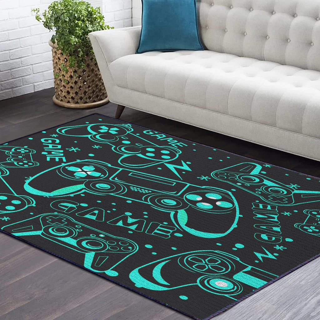 Sunnycitron Gaming Area Rugs Gamer Player Rug for Boys Room Decor Teens 3D Video Game Controller Mat for Bedroom Playroom Carpet Red (59"x39") - Flex Gamingproduct_type