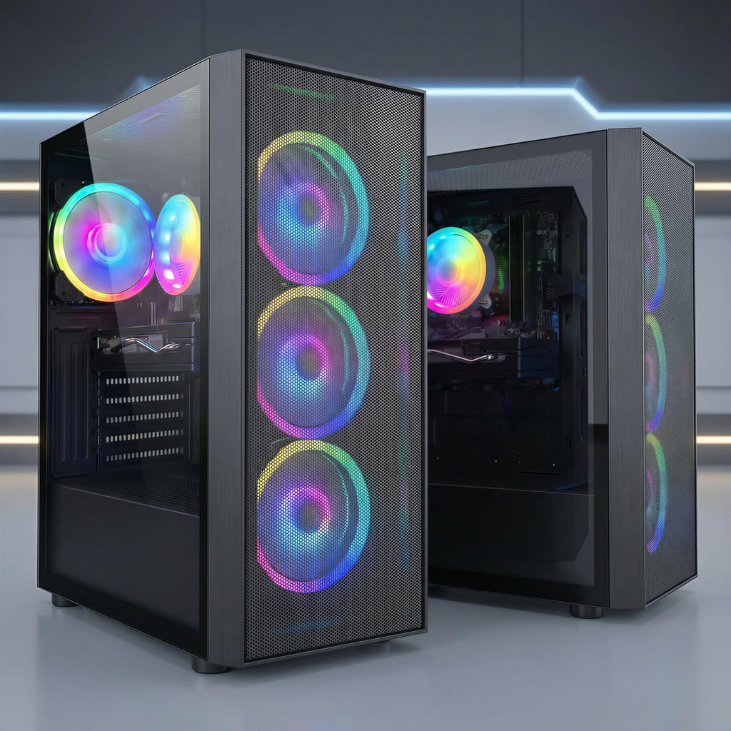 STGAubron Gaming PC Desktop Computer, Intel Core i7 up to 3.9GHz, Radeon RX 580 8G, 16G RAM, 512G SSD, WiFi 6, BT 5.0, RGB Fan x4, Windows 11 Home - Flex Gamingproduct_type