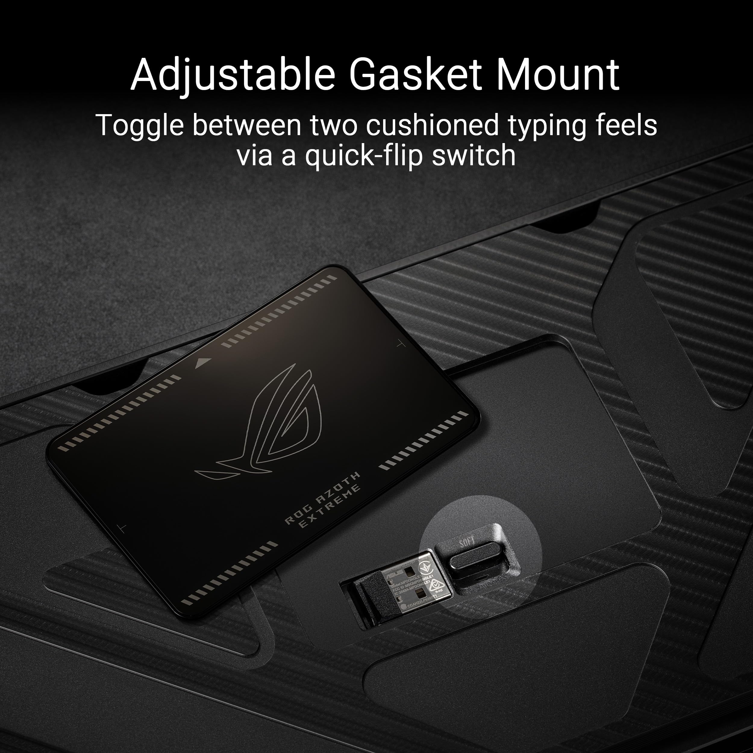 ASUS ROG Azoth Extreme Wireless Mechanical Gaming Keyboard – 75% TKL, ROG NX Storm Clicky Switches, PBT Keycaps, Aluminum Chassis, Carbon Fiber, Gasket Mount, Color OLED Screen, PC/Mac Support - Black - Flex Gamingproduct_type