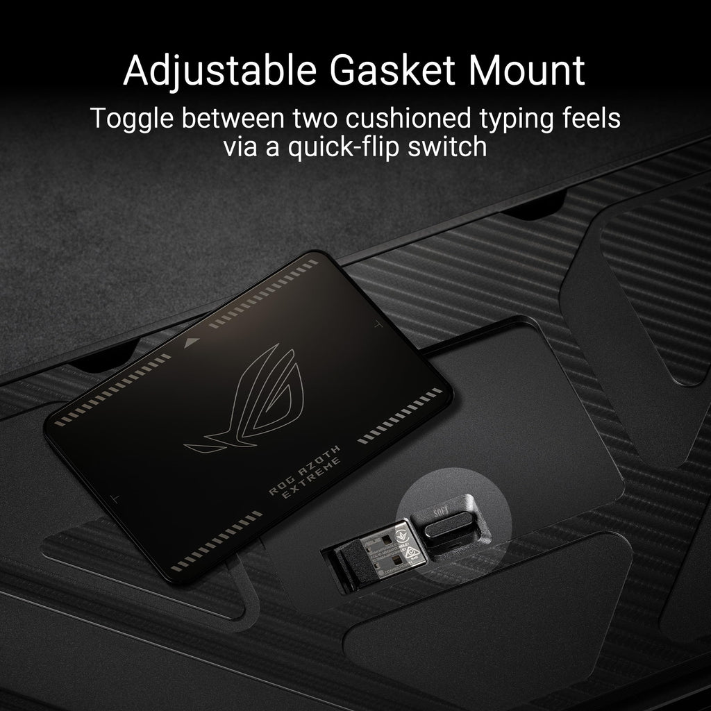 ASUS ROG Azoth Extreme Wireless Mechanical Gaming Keyboard – 75% TKL, ROG NX Storm Clicky Switches, PBT Keycaps, Aluminum Chassis, Carbon Fiber, Gasket Mount, Color OLED Screen, PC/Mac Support - Black - Flex Gamingproduct_type