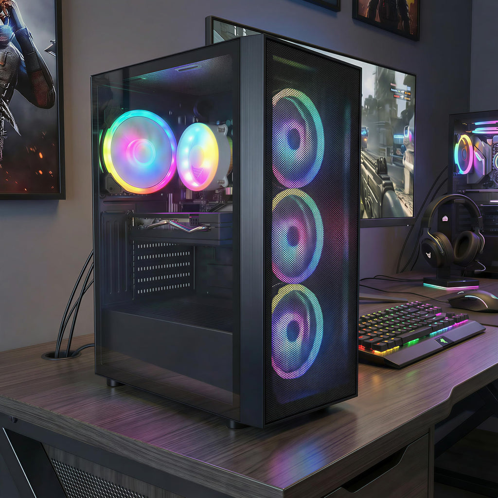 STGAubron Gaming PC Computer Desktop, GeForce GTX 1660 Ti 6G, Intel Core I7 up to 3.9GHz, 16G RAM, 512G SSD, WiFi 6, BT 5.0, RGB Fan x 4, Windows 11 Home,White - Flex Gamingproduct_type