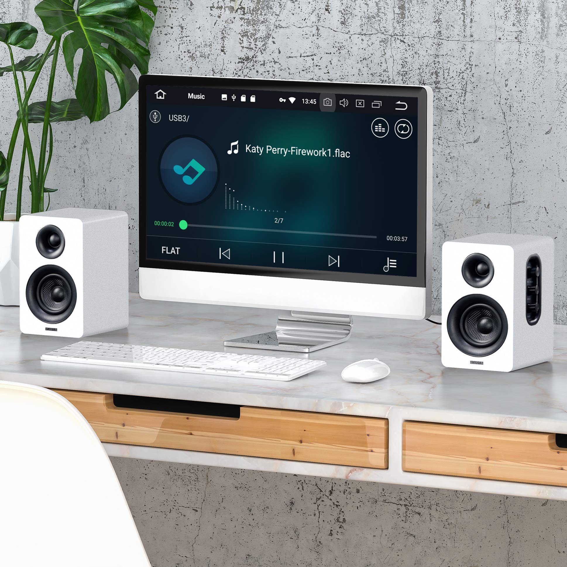 Sanyun SW208 3" Active Bluetooth 5.0 Bookshelf Speakers – 60W Carbon Fiber Speaker Unit - Built-in 24bit DAC - Dynamic 3D Surround Sound – 2.0 Computer PC Monitor Gaming Speakers (Pair, Black) - Flex Gamingproduct_type