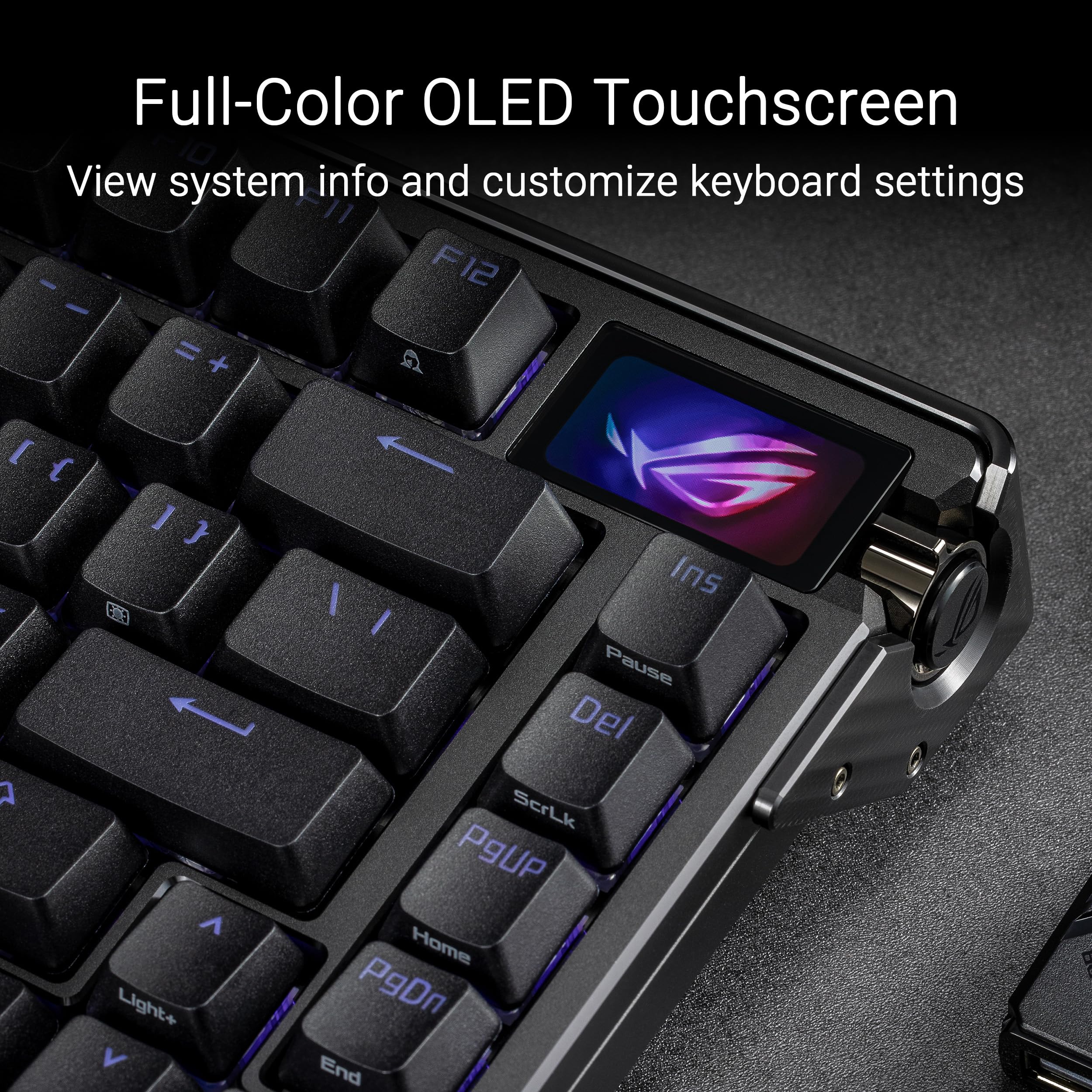 ASUS ROG Azoth Extreme Wireless Mechanical Gaming Keyboard – 75% TKL, ROG NX Storm Clicky Switches, PBT Keycaps, Aluminum Chassis, Carbon Fiber, Gasket Mount, Color OLED Screen, PC/Mac Support - Black - Flex Gamingproduct_type