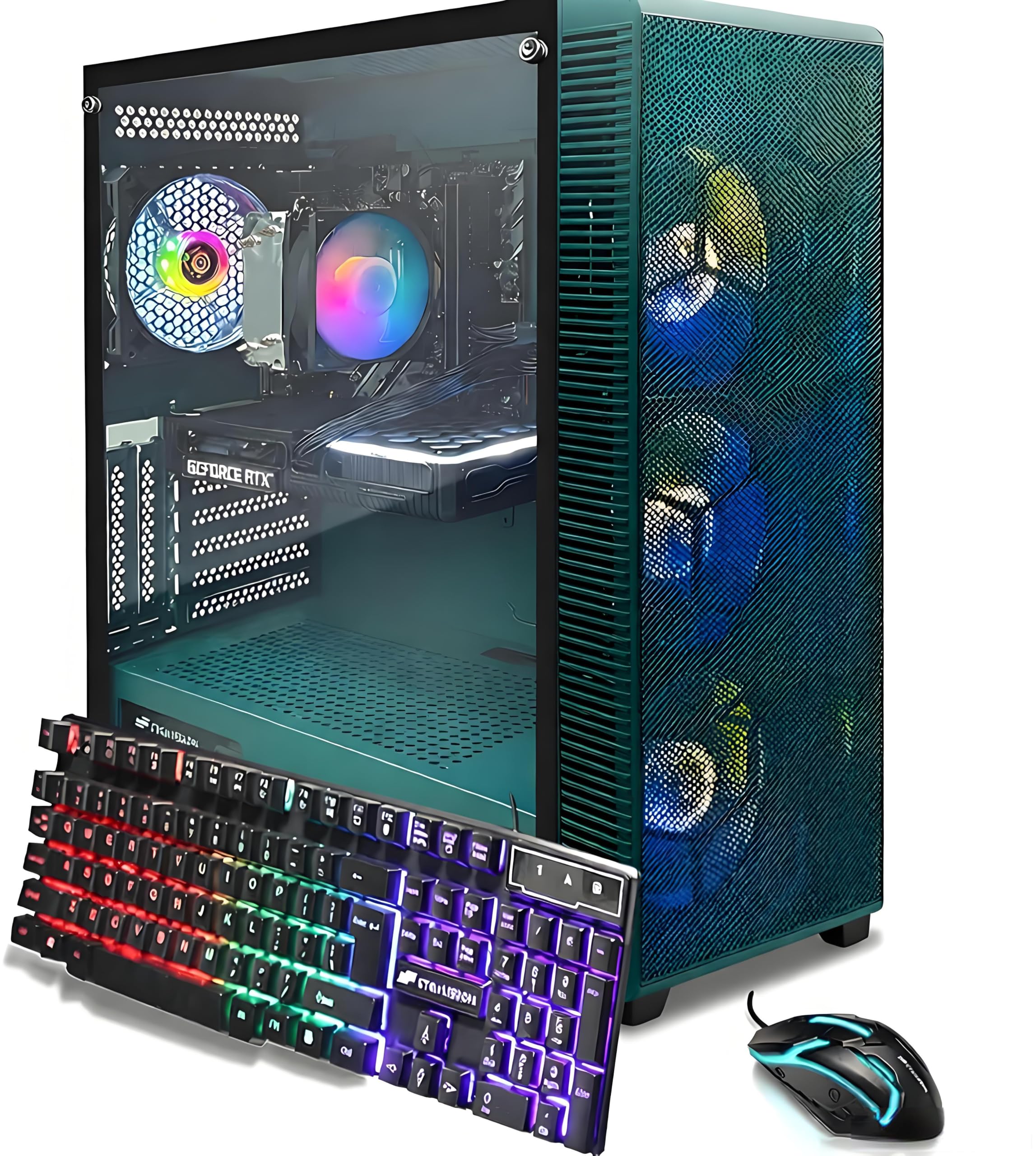 STGAubron Prebuilt Gaming PC Desktop, Radeon RX 560 4G, Intel Core i5 up to 3.6GHz, 16G RAM, 512G SSD, WiFi 6, BT 5.0, RGB Fan x2, Windows 11 Home - Flex Gamingproduct_type